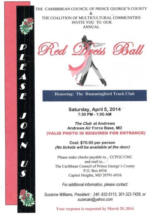 Caribbean Council of Prince George's County (Maryland, USA) 2014 Red Dress Ball